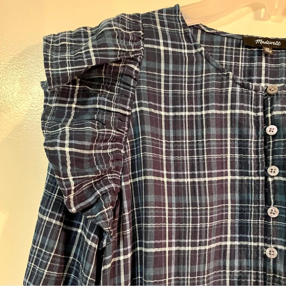 Madewell Gauze Ruffle-Trimmed Mini Dress - Picture 5 of 12